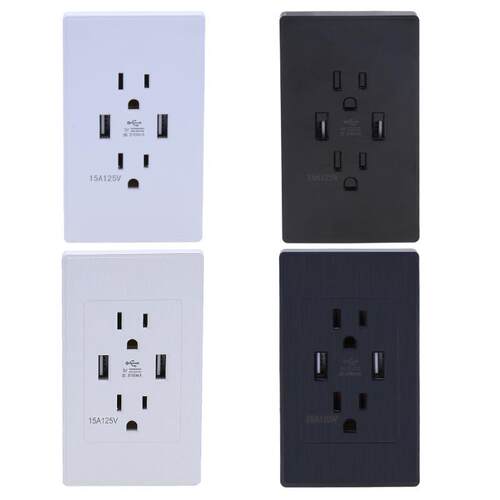 Sockets Wall Charger Station Socket USB Port Adapter AC Powe