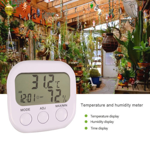 LCD Humidity Meter Gauge With Clock Weather Station