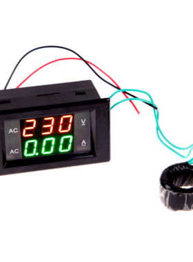 Black 300500V 200A AC Voltmeter Ammeter LCD Panel Monitor Am