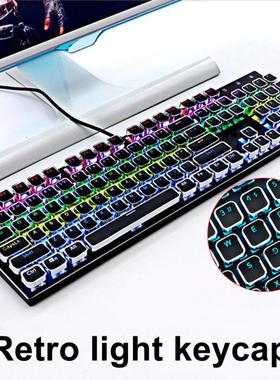 104 Keys Electroplating Punk Backlight Key Caps Glow Retro T