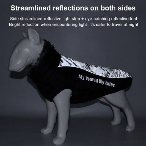 Furry Collar Pet Dog Clothes Reflective Waterproof Big Dog