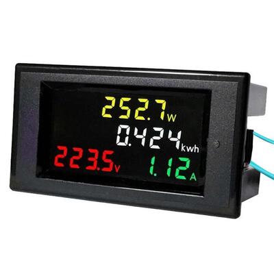 AC 80300V 100A LCD Multimeter Panel Colorful Display Voltmet