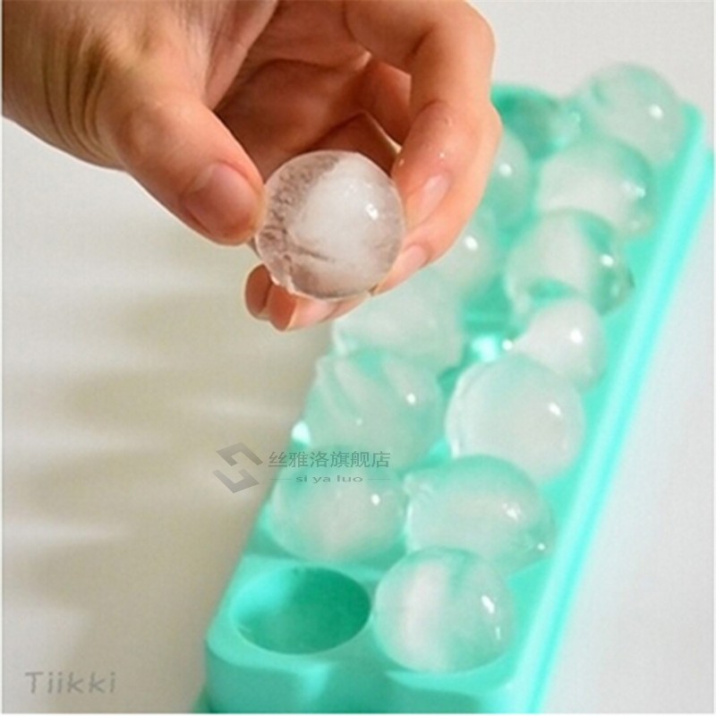Plastic Ice Tray 14 Grid 3D Round Ice  Maker Globe m Frozen