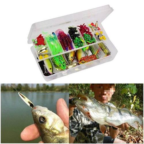 141Pcs Fishing Lure Set Bass Trout Salmon Tackle Box
