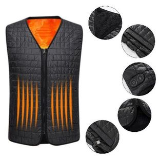 Heated Jacket Vest USB Men Winter Thermal Heated Sleevless