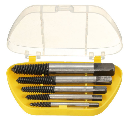 5Pcs Screw Extractor Easy Out Set Drill Bit Guide Broken Dam