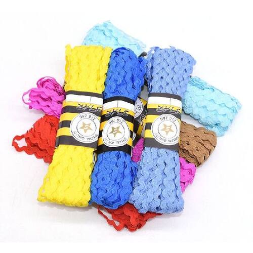 15yard/pcs 5mm Multi color Polyester Ribbon Ric Rac Zig Zag