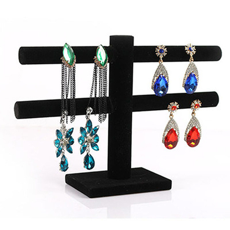 hot velvet t-bar jewelry bracelet necklace watch display