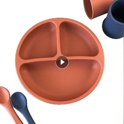 5PCS/Set Baby Silicone Tableware Set Baby Feeding Dishes