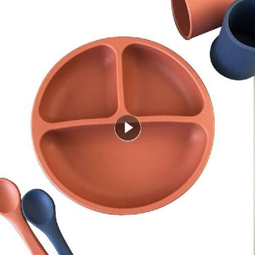 5PCS/Set Baby Silicone Tableware Set Baby Feeding Dishes