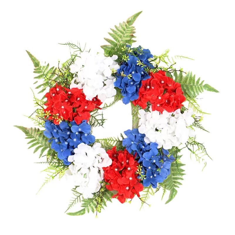 Hot Artificial Hydrangea Wreath American Patriotic