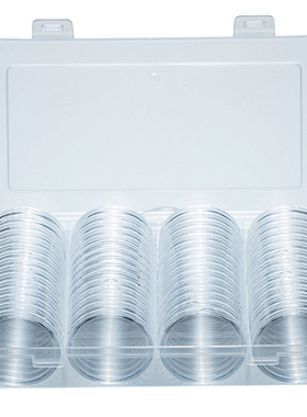 60 pcs Coin Holder Capsules 41mm Round Box Plastic Collectib