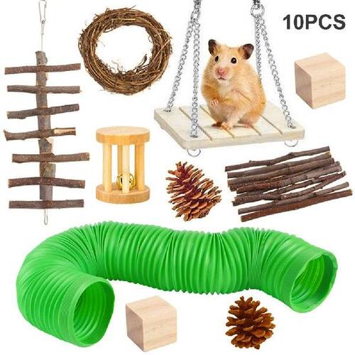 10pcs Chinchilla Molar Ring Small Swing Chew Pets Play Long