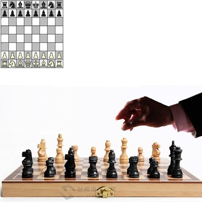 34cm*34cm International Wooden Chess Board  Checkers Foldabl