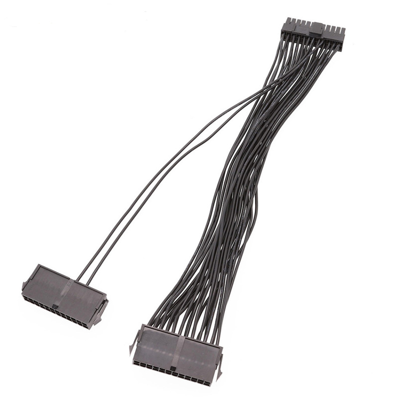 30CM Three Dual PSU Cable Extension Adapter ATX 20+4 24Pin P