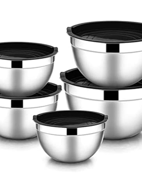 Hot 5 Pcs Mixing Bowl,Stainless Steel Stackable Salad Bowl