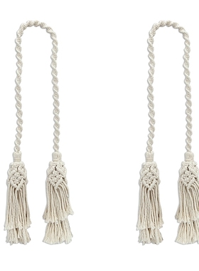 Hot 2Pcs Bohemian Curtain Tiebacks Cotton Macrame Tassel