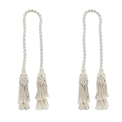Hot 2Pcs Bohemian Curtain Tiebacks Cotton Macrame Tassel