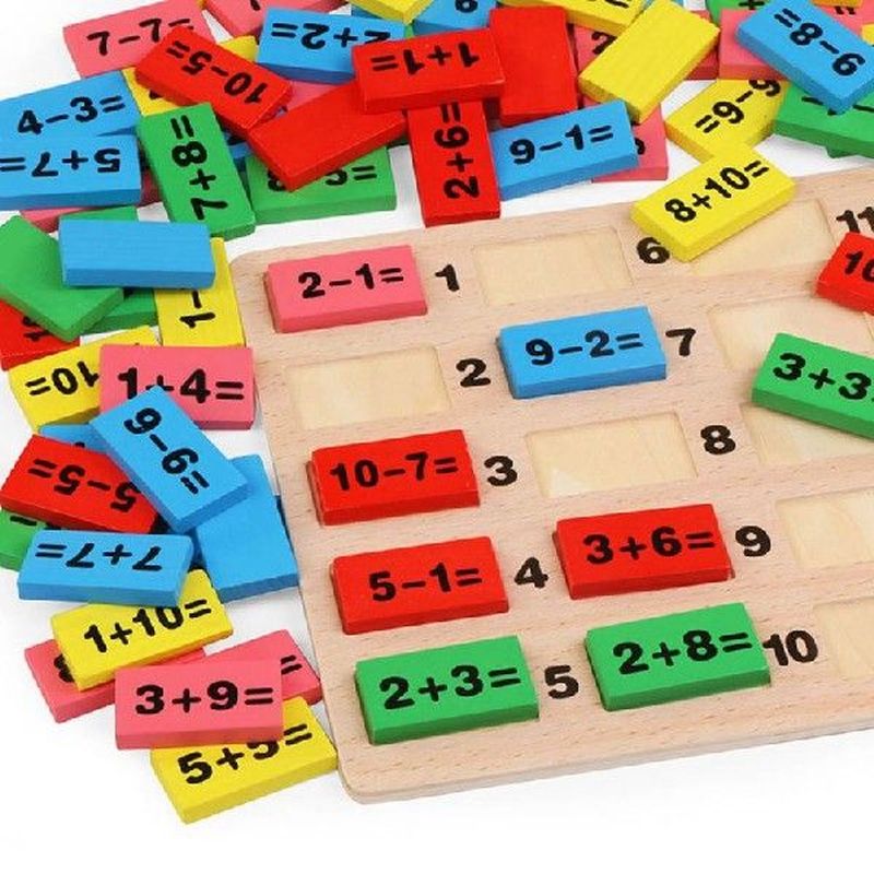 Wooden Math Toys Early Educational Toy for Children Domino