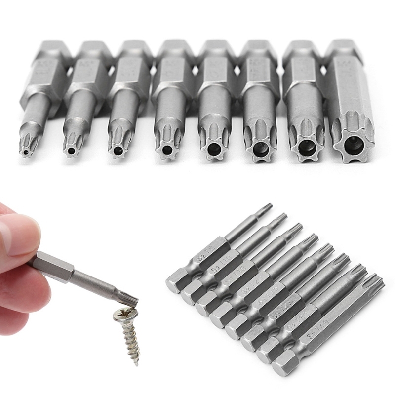8 Pcs 1/4 Inch 50mm T8-T40 Torx Bits Kit L15