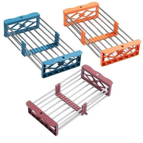 Stainless Steel Over Sink Dish Drying Rack Draining Dishes