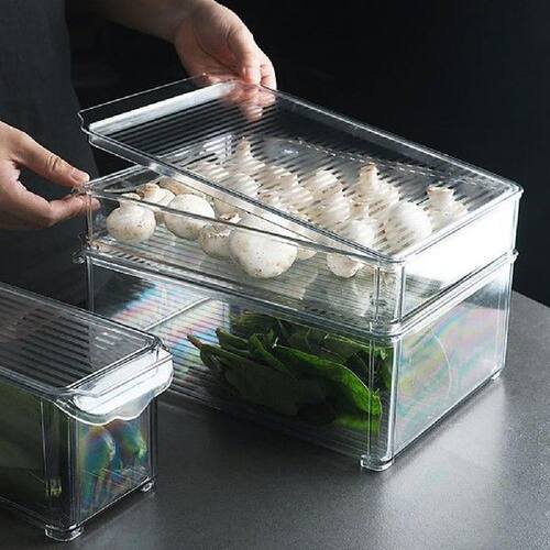 Fridge Freezer Organizer Food Storage Container Bin With