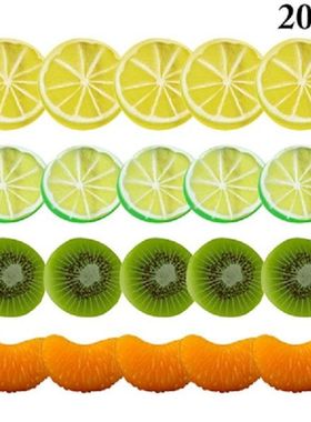 20PCS Artificial Fruit Slice Realistic Fake Lemon Orange