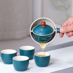 Chinese Kung Fu Tea Set 360 Rotating Teapot Ceramic Tea