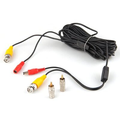 10m 33ft Security Video/ Power Cable BNC + RCA Plug Combinat