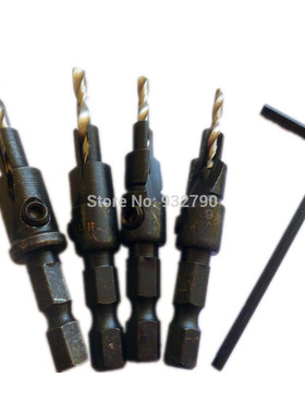 5pcs Countersink Drill Bit Set W/ Change Screw Reamer 1/4 He
