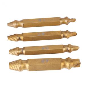 4pcs Double Side Broken Screw Remover Bit Bolt Extractor Rem
