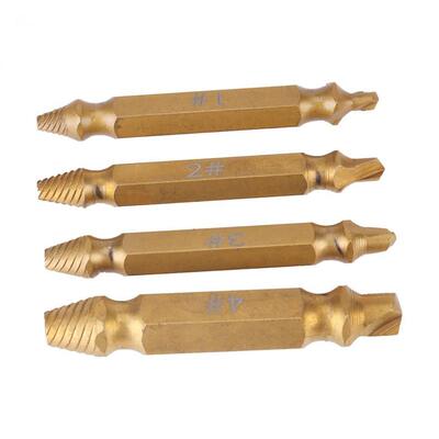 4pcs Double Side Broken Screw Remover Bit Bolt Extractor Rem