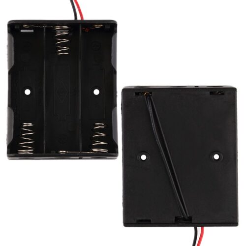 3 x AA Battery Storage Case Box Holder with Cable Lead for 3