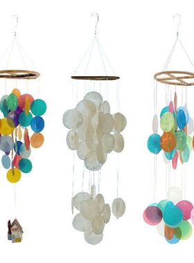 Korean Style Shell Wind Chimes Rainbow Natural Windchimes