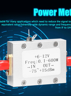 6-12V 0.1-600M -75~+15dBm Power Meter Logarithmic Detection