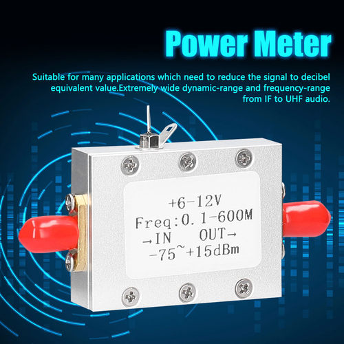 6-12V 0.1-600M -75~+15dBm Power Meter Logarithmic Detection