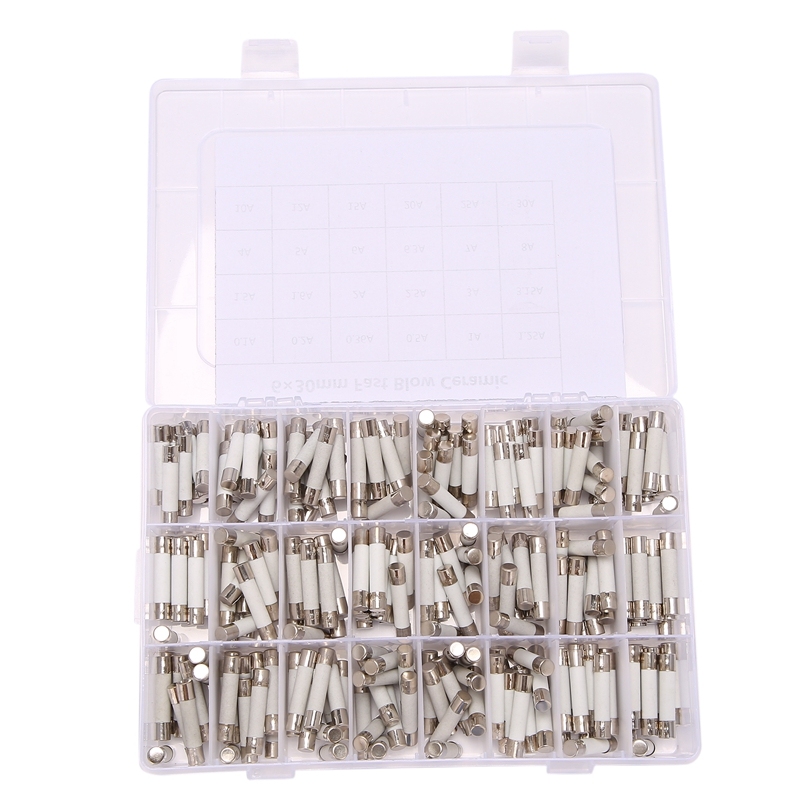 Hot 240PCS 6X30mm Blow Ceramic Fuse 24Values 250V 0.1A 0.2A