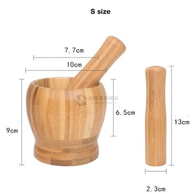 1PC Multifunction Garlic Press Wood Mortar and Pestle Set Ma