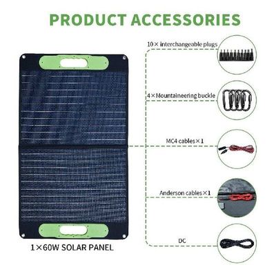 120W Solar Panel Cell Fordable Type C +USB QC3.0 + DC Port