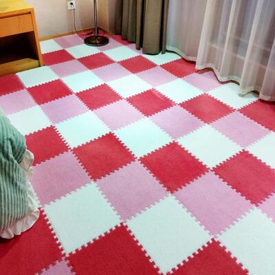 Square 10Pcs/Set Great Plush Area Rug Puzzle Floor Tiles