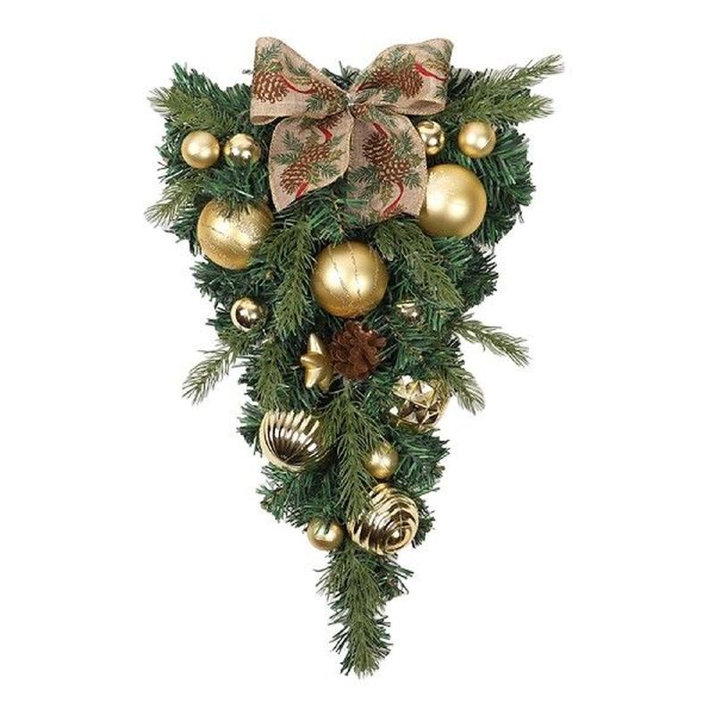 Winter Christmas Teardrop Swag Wall Hanging Wreath Garland
