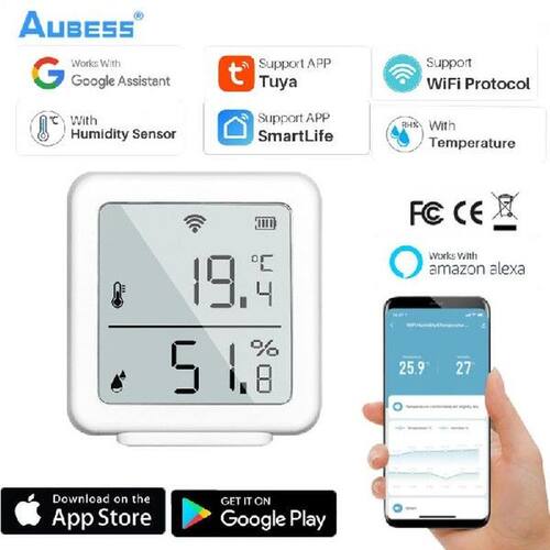 Tuya WiFi Temperature And Humidity Sensor With LCD Screen