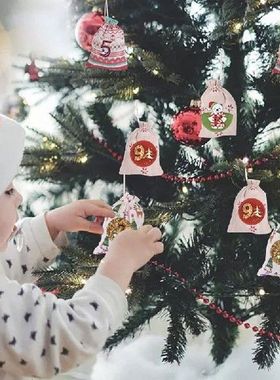 Christmas Countdown Calendar Bag Drawstring Candy Gift Pouch