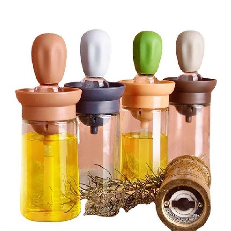 Portable Oil Sauce Spice Bottle Oil Dispenser With Silicone