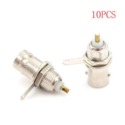 10 Pcs BNC Female Nut Bulkhead Solder RF Connector Adapters