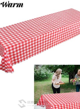 Plastic Tablecloth Disposable Dinnerware Checkered Table Cov