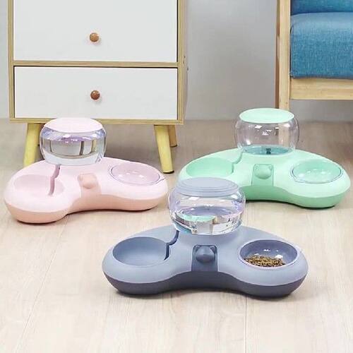 1pc Cat Food Bowl Automatic Feeder Water Dispenser Pet Dog