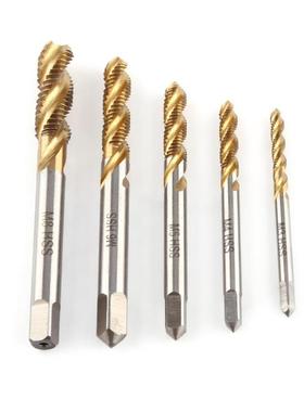 5pcs HSS Screw Taps Drills Spiral Fluted Screw Taps M3 M4 M5