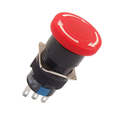 Red Mushroom DC 30V 5A AC 250V 3A Emergency Stop Push Button