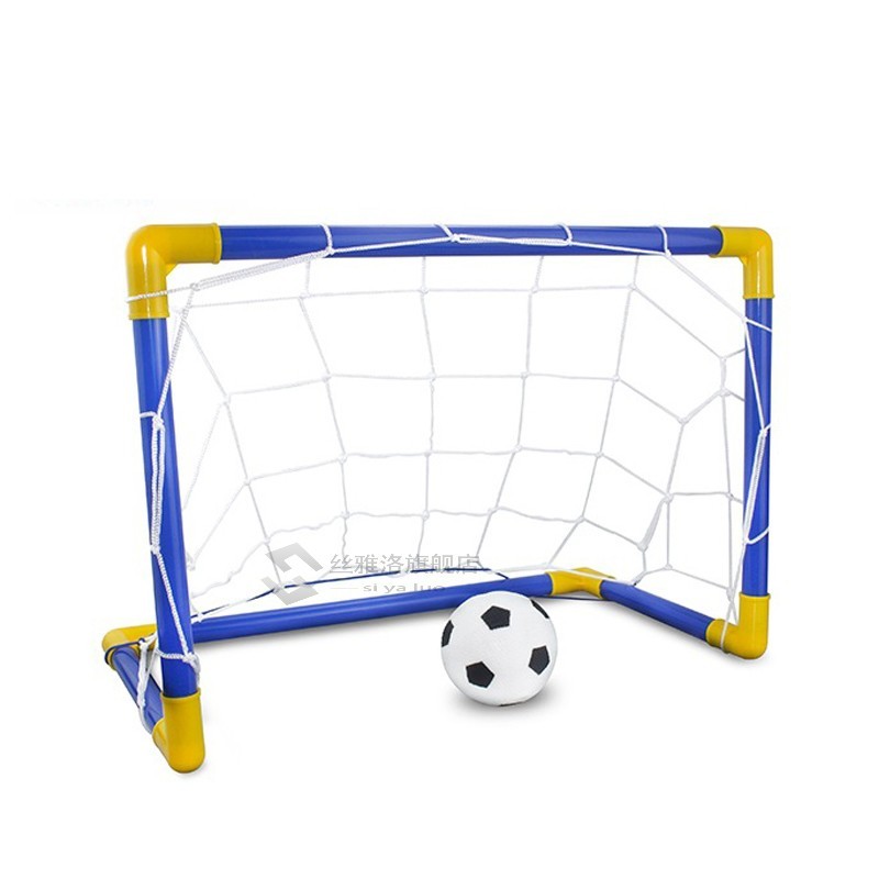 Folding Mini Football Soccer  Goal Post Net Set Pump Kids Sp